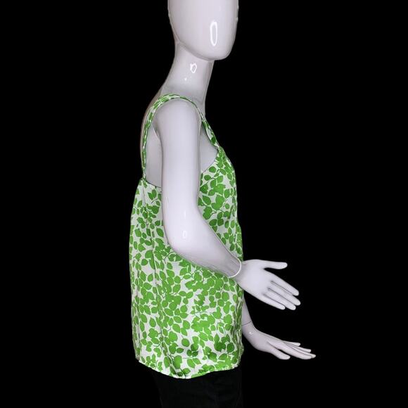 George By Mark Eisen Leaf Print Sleeveless To Green and White Size M Sid… - Picture 8 of 13